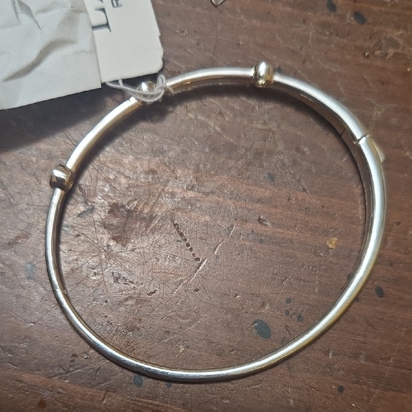 Lauren Ralph Lauren Silver 925 Cubic Zirconia LRL Bangle NWT ✨️ - Picture 2 of 4